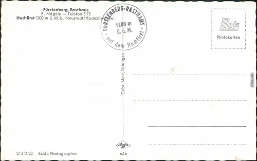 Ansichtskarte Titisee-Neustadt Fürstenberg-Rasthaus 1960