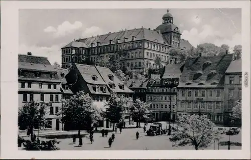Ansichtskarte Weißenfels Markt mit Schloss Neu-Augustusburg 1953