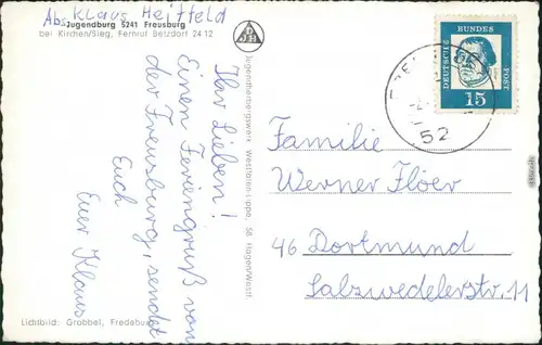 Ansichtskarte Freusburg Burg: Jugendburg 1960