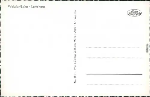 Ansichtskarte Wetzlar Lottehaus 1960