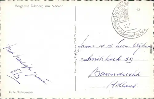 Ansichtskarte Neckargemünd Berfeste Dilsberg am Neckar 1959 