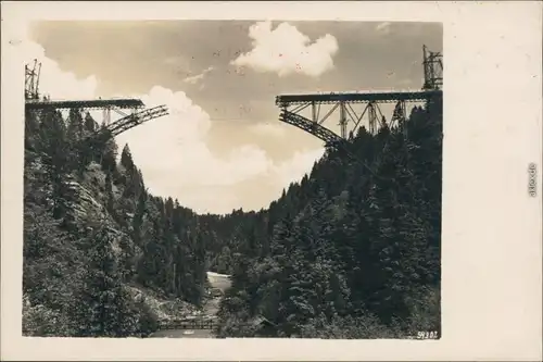 Ansichtskarte Rottenbuch Bau der Ammerhochbrücke 1932 