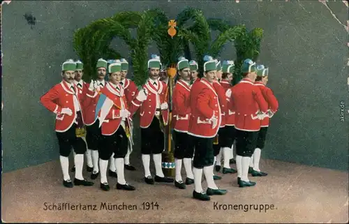 Ansichtskarte München Schäfflertanz - Kronengruppe 1910 