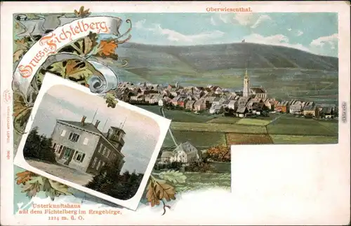Ansichtskarte Oberwiesenthal 2 Bild: Gruss vom Fichtelberg - Litho 1903 