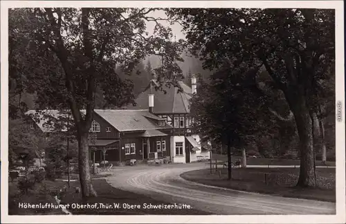 Ansichtskarte Oberhof (Thüringen) Straßenpartie an der Schweizerhütte 1932 