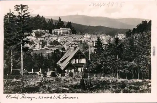 Ansichtskarte Oberhof (Thüringen) Hütte - Blick auf die Stadt 1935 