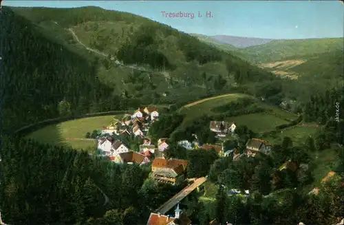 Ansichtskarte Treseburg Blick auf die Stadt 1914 