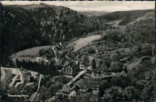 Ansichtskarte Treseburg Blick auf die Stadt 1954 