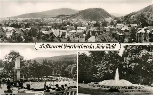 Finsterbergen-Friedrichroda Panorama-Ansicht, Schwimmbad, Puschkinpark   1967
