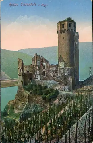 Ansichtskarte Rüdesheim (Rhein) Burg Ehrenfels 1915