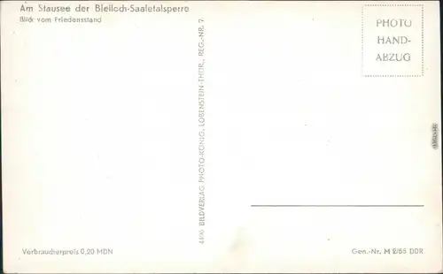 Ansichtskarte Saalburg-Ebersdorf (Saale) Bleilochtalsperre 1966