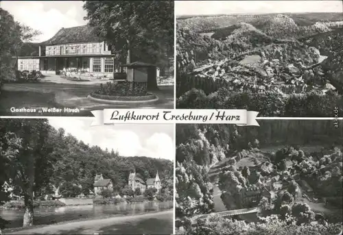 Ansichtskarte Treseburg Panorama-Ansichten, Gasthaus "Weißer Hirsch" 1978