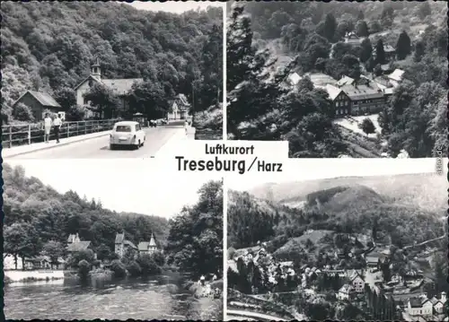 Ansichtskarte Treseburg Panorama-Ansichten, Bodebrücke 1972