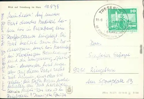 Ansichtskarte Treseburg Panorama-Ansicht 1971