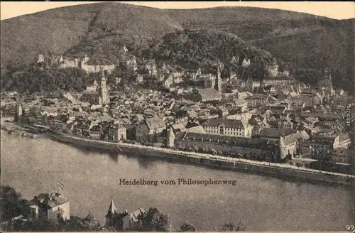 Ansichtskarte Heidelberg Panorama-Ansicht 1930 
