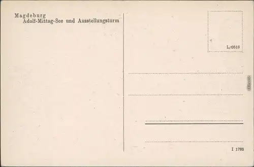 Ansichtskarte Werder-Magdeburg Adolf-Mittag-See und Ausstellungsturm 1940