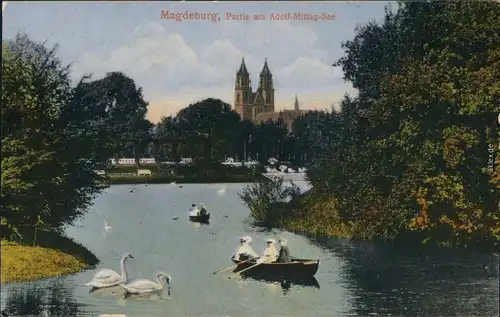 Ansichtskarte Werder-Magdeburg Adolf-Mittag-See 1918