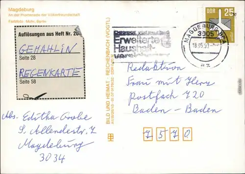 Magdeburg An der Promenade der Völkerfreundschaft g1990