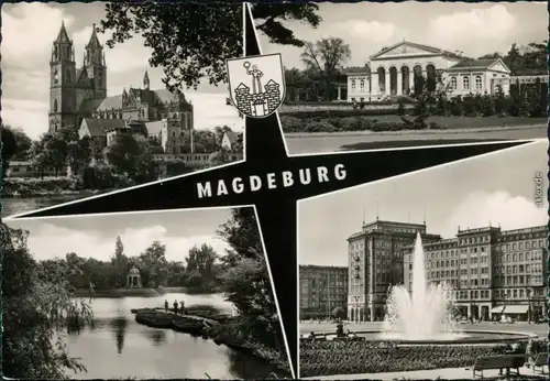 Ansichtskarte Magdeburg Dom, Adolf-Mittag-See 1962