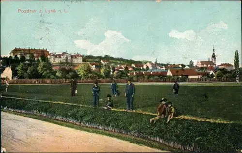 Ansichtskarte Lissa (Elbe) Lysá nad Labem Stadt - Kinder auf dem Feld 1908 