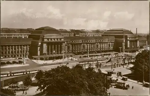 Ansichtskarte Leipzig Blick auf den Hauptbahnhof 1930 