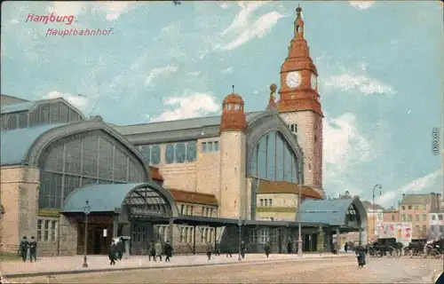 Ansichtskarte Hamburg Hauptbahnhof 1910