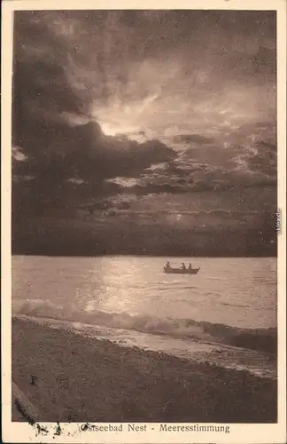 Ansichtskarte Nest (Pommern) Unieście Meeresstimmung b Kolberg  1931