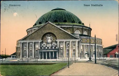 Ansichtskarte Hannover Partie an der neuen Stadthalle 1920 