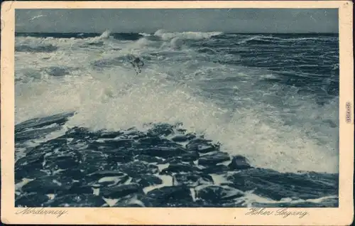 Ansichtskarte Norderney Hoher Seegang 1922 