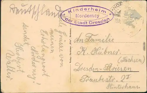 Ansichtskarte Norderney Hoher Seegang 1922 