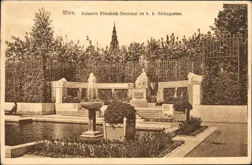 Ansichtskarte Wien Partie am Kaiserin Elisabethdenkmal 1916 