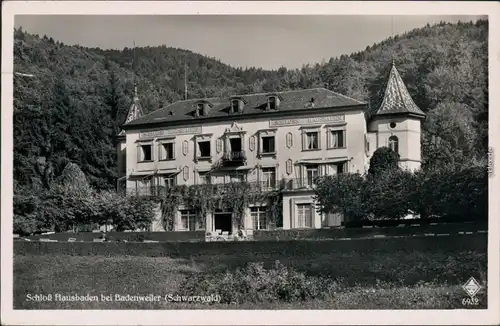 Ansichtskarte Badenweiler Hotel Schloss Hausbaden 1941