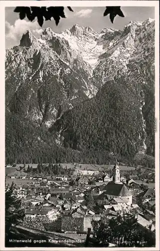 Ansichtskarte Mittenwald Panorama-Ansicht, Karwendelspitzen 1939