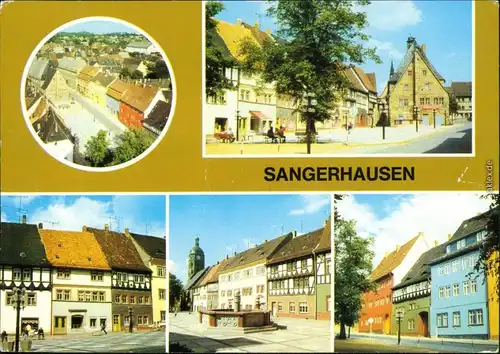Ansichtskarte Sangerhausen Verschiedene Ansichten vom Markt g1989