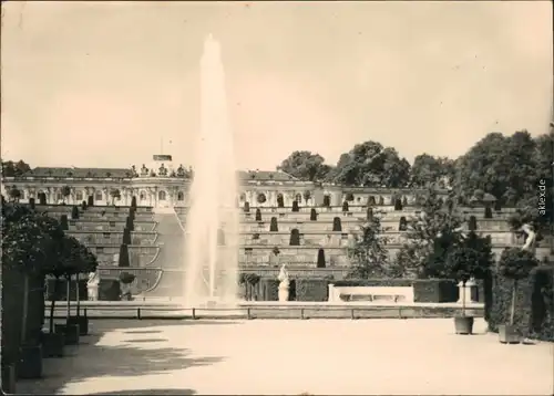 Ansichtskarte Potsdam Schloss Sanssouci mit Fontäne 1961 