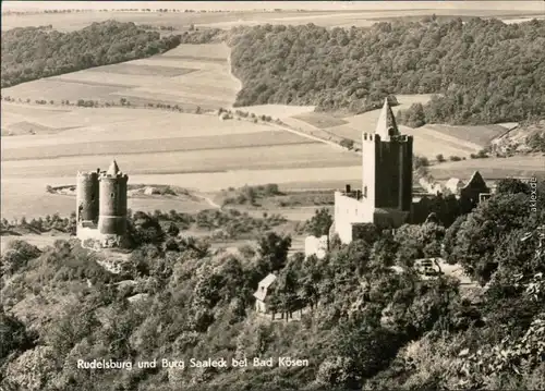 Ansichtskarte Bad Kösen Rudelsburg und Burg Saaleck 1977