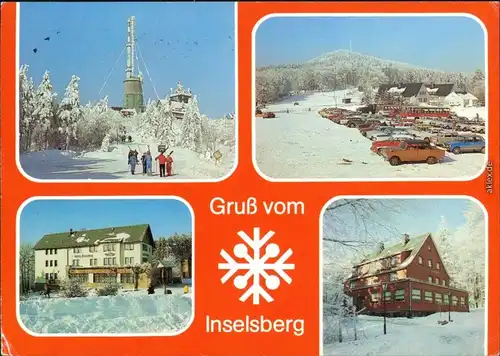Ansichtskarte Brotterode Kleiner Inselsberg/Inselberg 1987