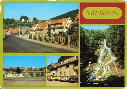 Trusetal Eisensteinstraße, Teilansicht, HO-Gaststätte "Wasserfall" g1986