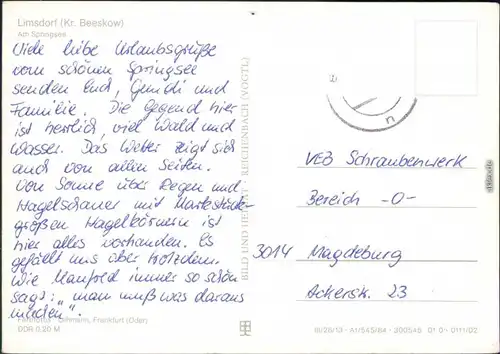 Ansichtskarte Limsdorf-Storkow (Mark) Springsee 1984/1984 