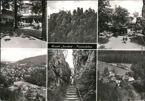 Jonsdorf Zittauer Gebirge, HO-Gaststätte, Gondelfahrt, Panorama-Ansicht 1980