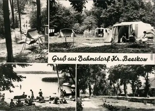 Ansichtskarte Dahmsdorf-Reichenwalde Campingplatz, See, Badestelle 1971