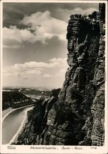 Ansichtskarte Rathen Basteifelsen (Sächsische Schweiz) 1960 Walter Hahn:11108
