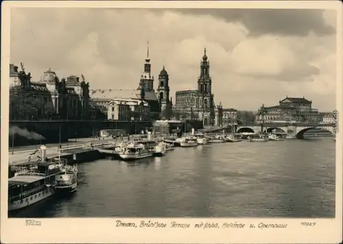 Altstadt Dresden Panorama-Ansicht, Brühlsche Terrasse   1968 Walter Hahn:10927