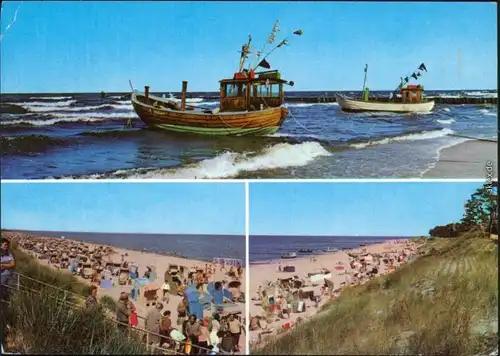 Zinnowitz Kölpinsee Fischerboote, Zempin Strand, Strand g1982