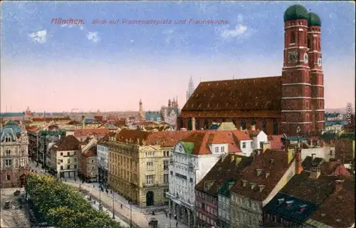 Ansichtskarte München Promenadenplatz, Frauenkirche 1922