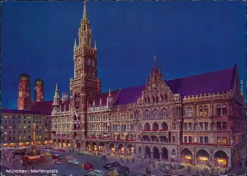 Ansichtskarte München Rathaus mit Frauenkirche 1968
