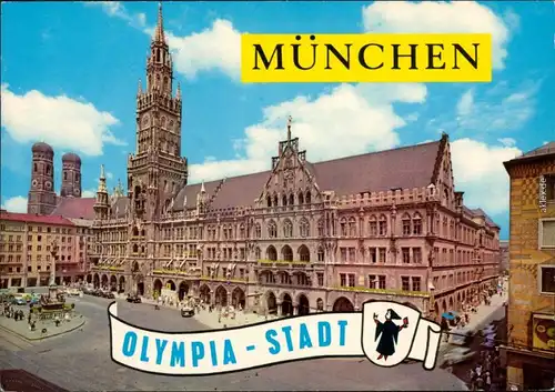 Ansichtskarte München Rathaus, Marienplatz 1980