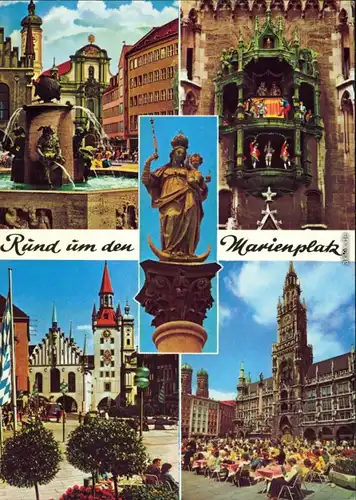 München Fischbrunnen, Glockenspiel, Altes und Neues Rathaus 1987