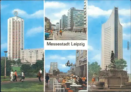Leipzig Wohnhochhaus Wintergartenstraße, Neubauten am Brühl, Milchbar 1975