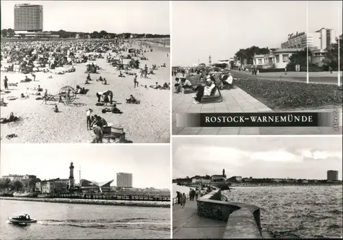 Warnemünde-Rostock Strand, Hotel Neptun, Kurhaus, Hafeneinfahrt, Mole 1977